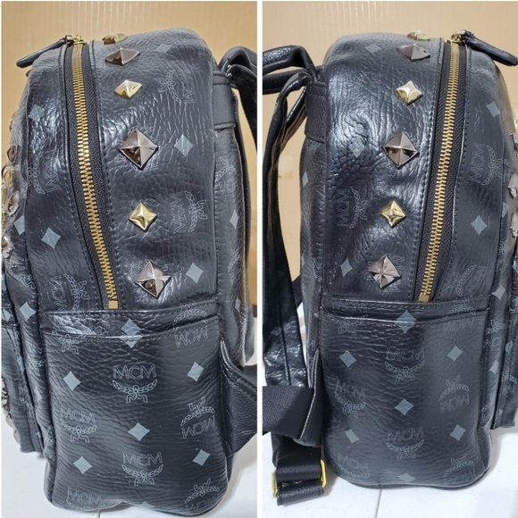MCM Visetos Studded Medium Stark M Backpack - Picture 5 of 9